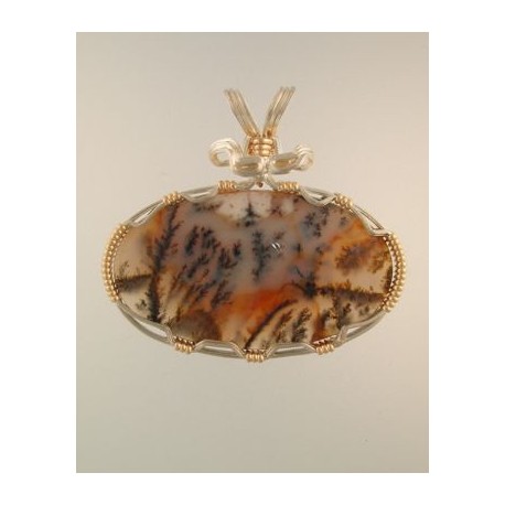 Natural Scenic Moss Agate Pendant