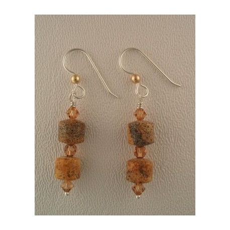 Picture Jasper/Swarovski Earrings