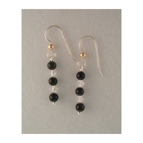 Black Jade/Swarovski Earring