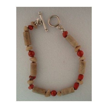 Petoskey/Red Jasper Bracelet