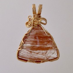 Wire-wrapped semiprecious gemstone pendants, Petoskey stone,Greenstone ...