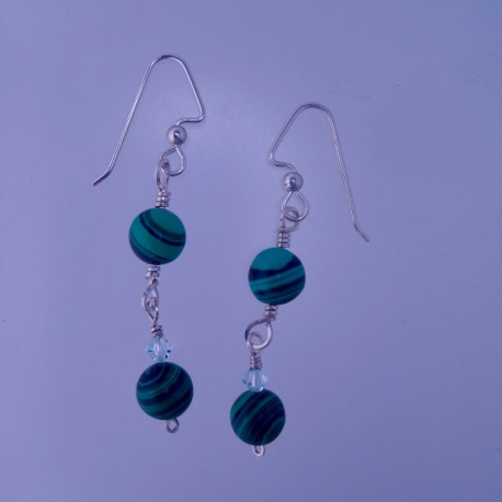 Malachite Bead Earrings