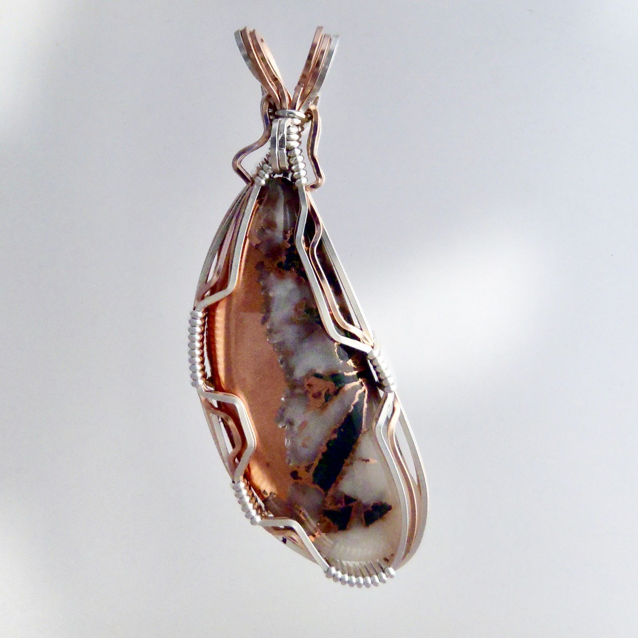 Copper Bracelet Wire wrapped Agate stone 3