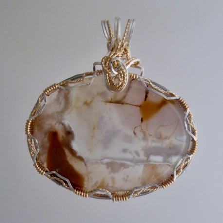 First Snowfall Agate Pendant