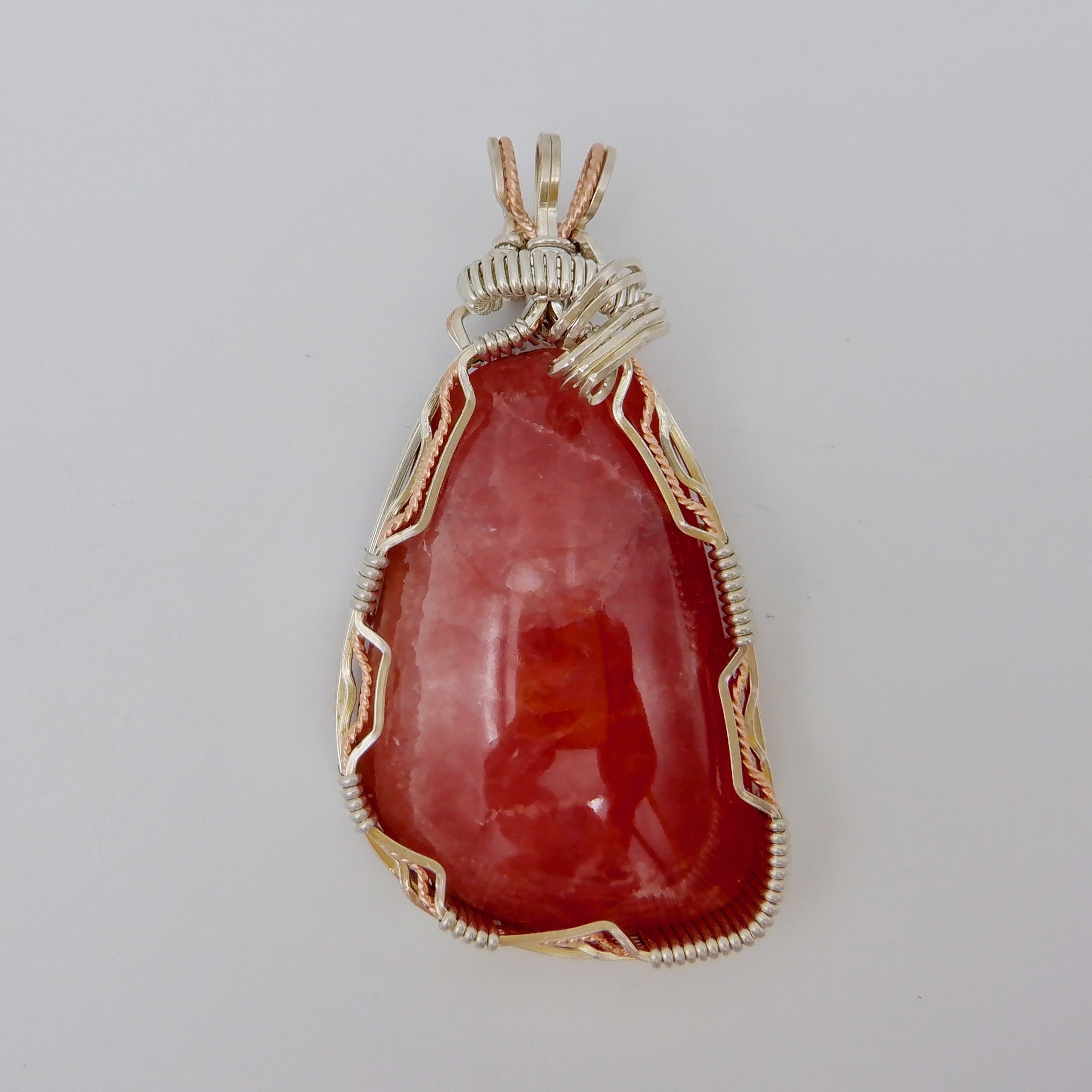 Selling Gemmy High Quality Rhodochrosite Wire Wrapped Pendant