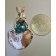 Improbable Pair Greenstone  and Copper Agate Pendant