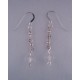 Crystal Quartz with Silver Beads and Chain Dangle Earrings