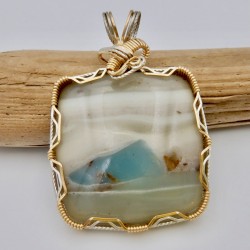 Blue Iceberg Ocean Picture Stone Pendant