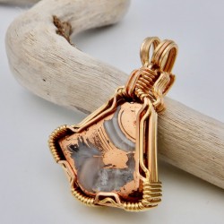 Copper Agate Swirling Skirt Pendant