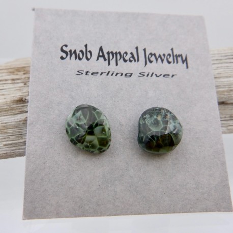 Isle Royale Greenstone Silver Stud Earring