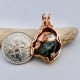 Copper Silver Nugget with Greenstone Pendant