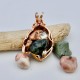 Copper Silver Nugget with Greenstone Pendant