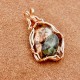 Copper Silver Nugget with Greenstone Pendant