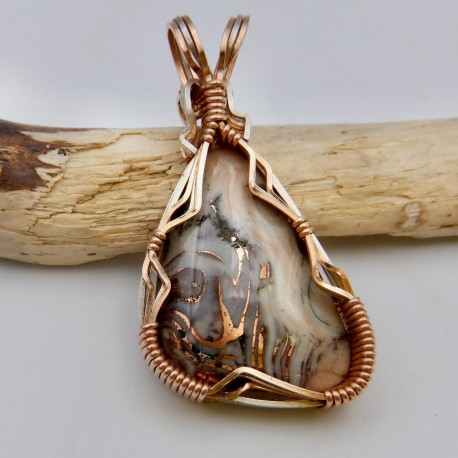 Pink Copper Agate Pendant