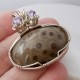 Classy Petoskey Stone Pendant with Amethyst