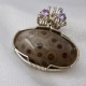 Classy Petoskey Stone Pendant with Amethyst