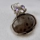 Classy Petoskey Stone Pendant with Amethyst