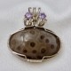 Classy Petoskey Stone Pendant with Amethyst